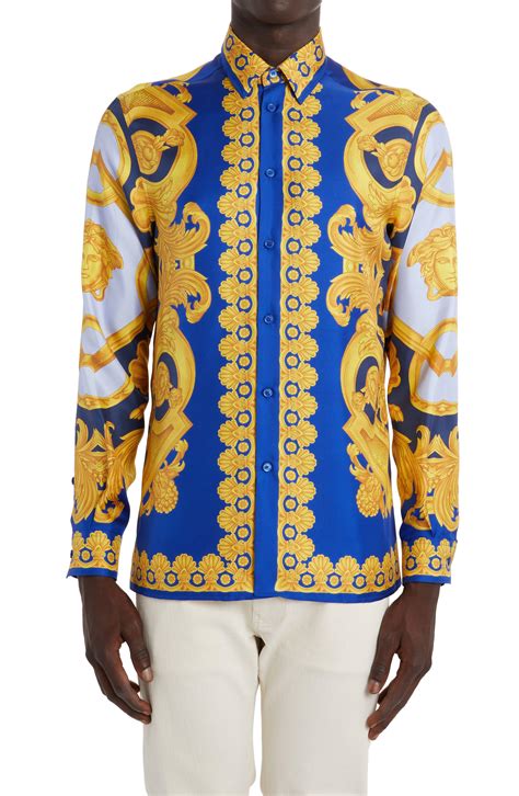 versace shirt button up|Versace men's button shirts.